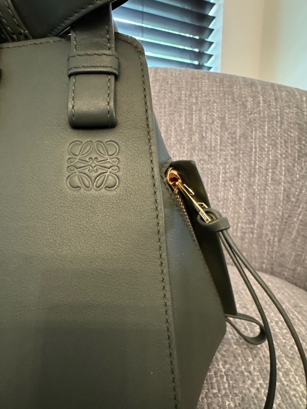 Loewe Mini Tote in Dark Green Leather - Picture 6 of 8